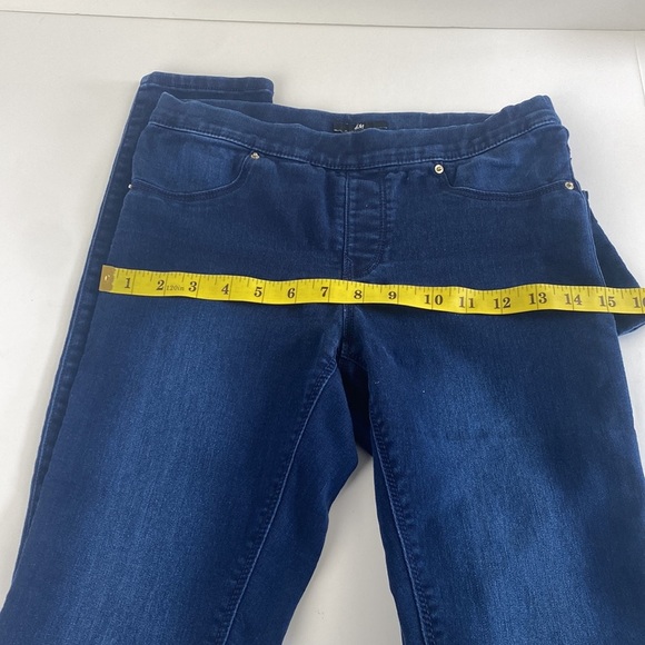 Pull-on dark wash elastic waist jeans denim stretchy jeggings skinny size 4 - Picture 6 of 10